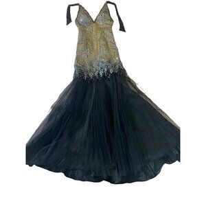 Vintage Tiffany Designs Women's Black Sequin Mesh Cocktail Dress - 4